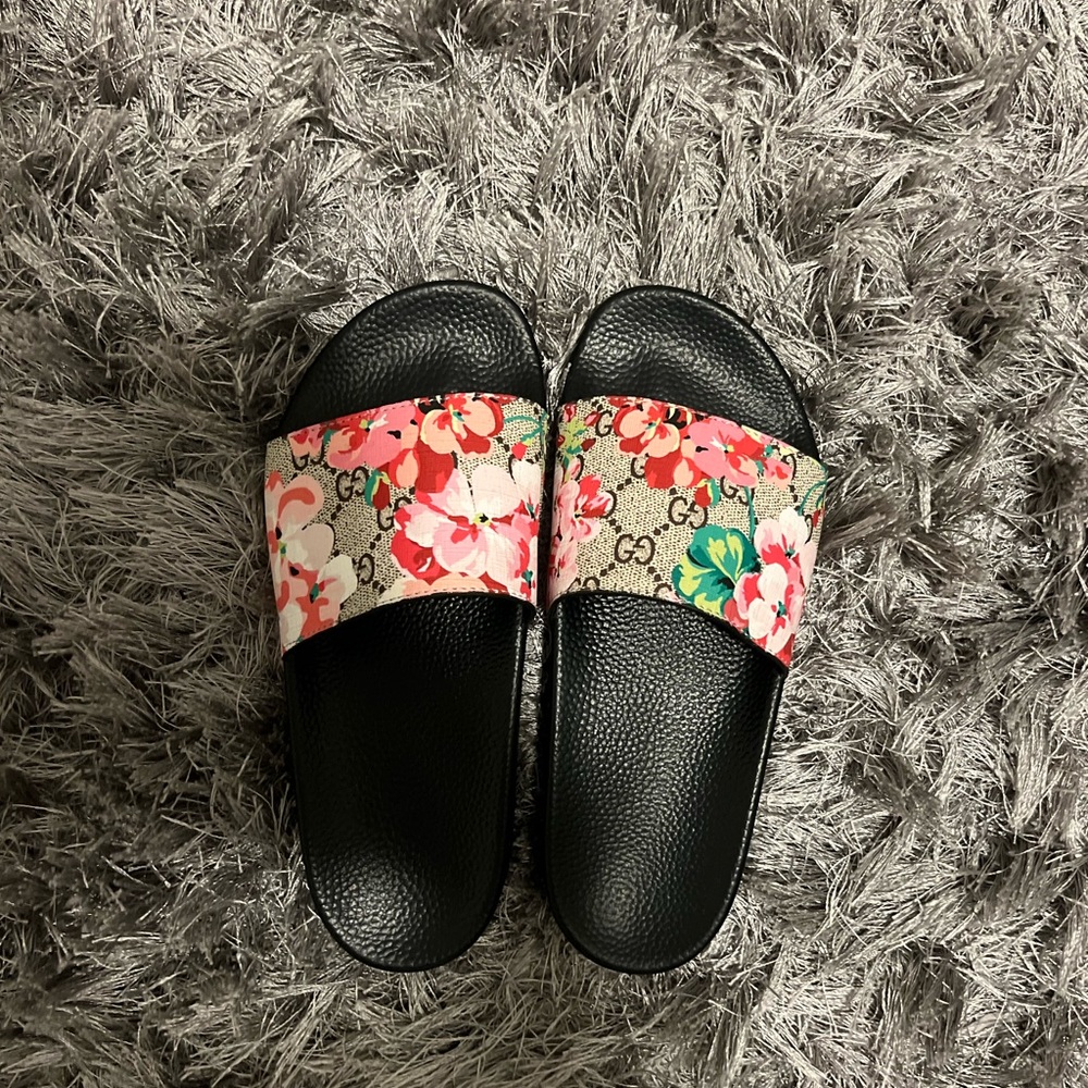 floral gucci slides